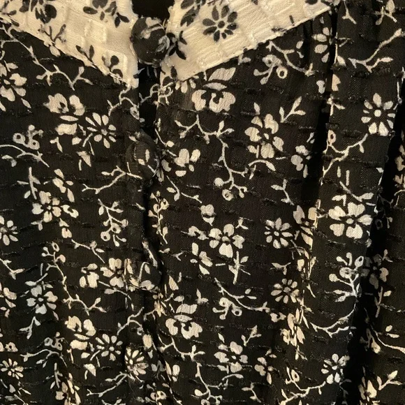 Madewell sheer puff sleeve dress in Branch Floral Black small 4 - Picture 6 of 8